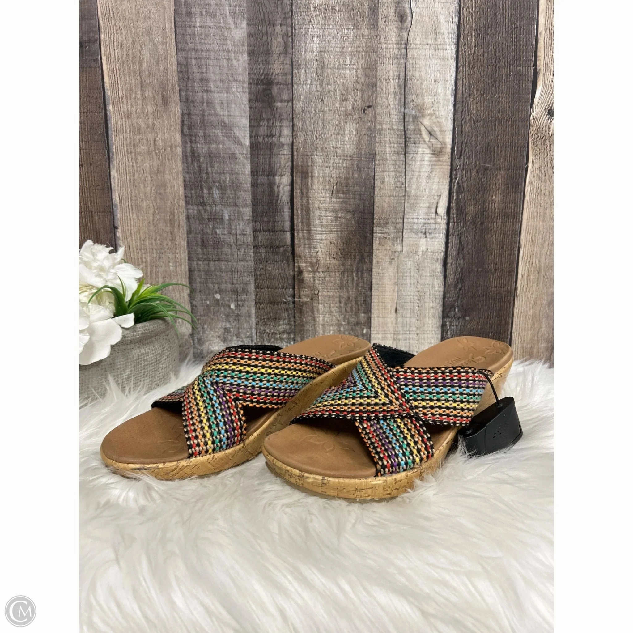Sandals Heels Wedge By Skechers In Multi-colored, Size: 6.5