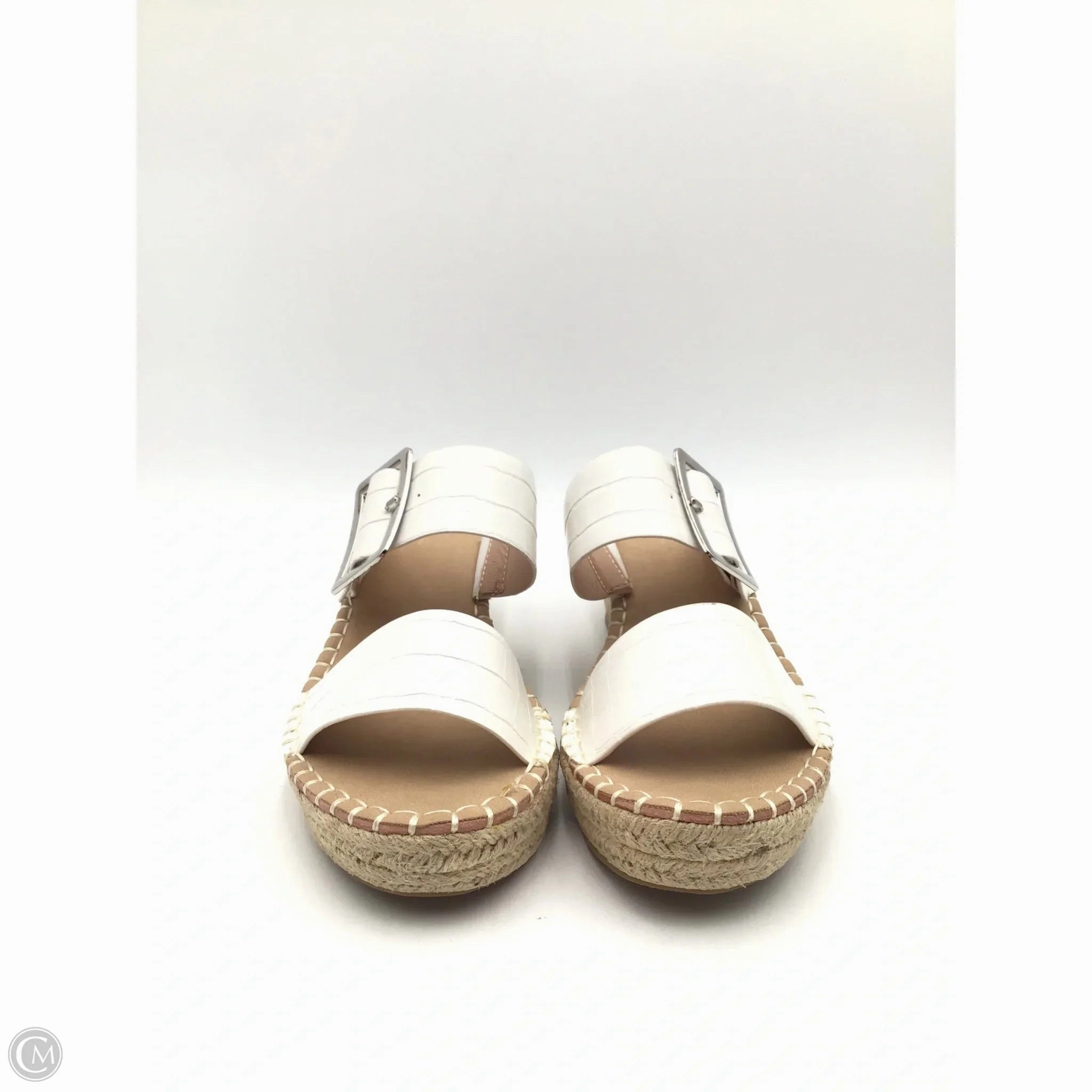 Sandals Heels Wedge By Vintage Havana In Tan & White, Size: 10
