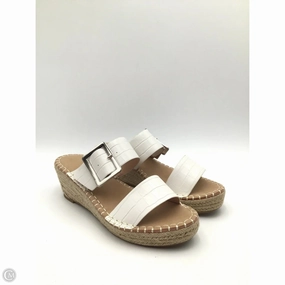 Sandals Heels Wedge By Vintage Havana In Tan & White, Size: 10