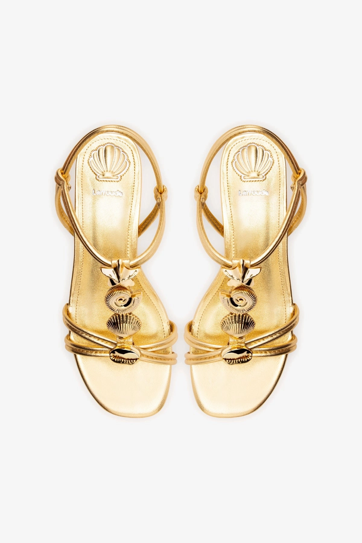 Shelly Flat Sandal In Gold Metallic Leather