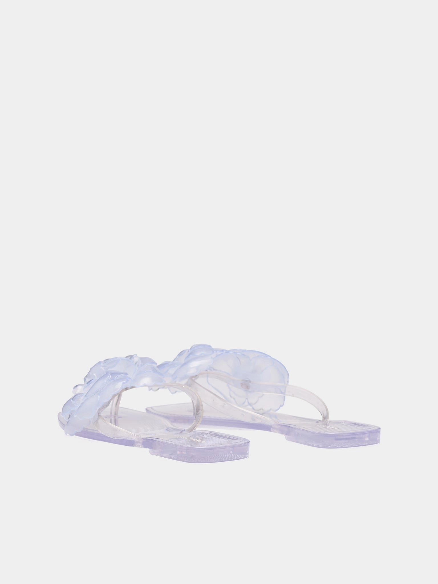 Silicone Flower Flat Sandals (COPSH84F9013-CLEAR)