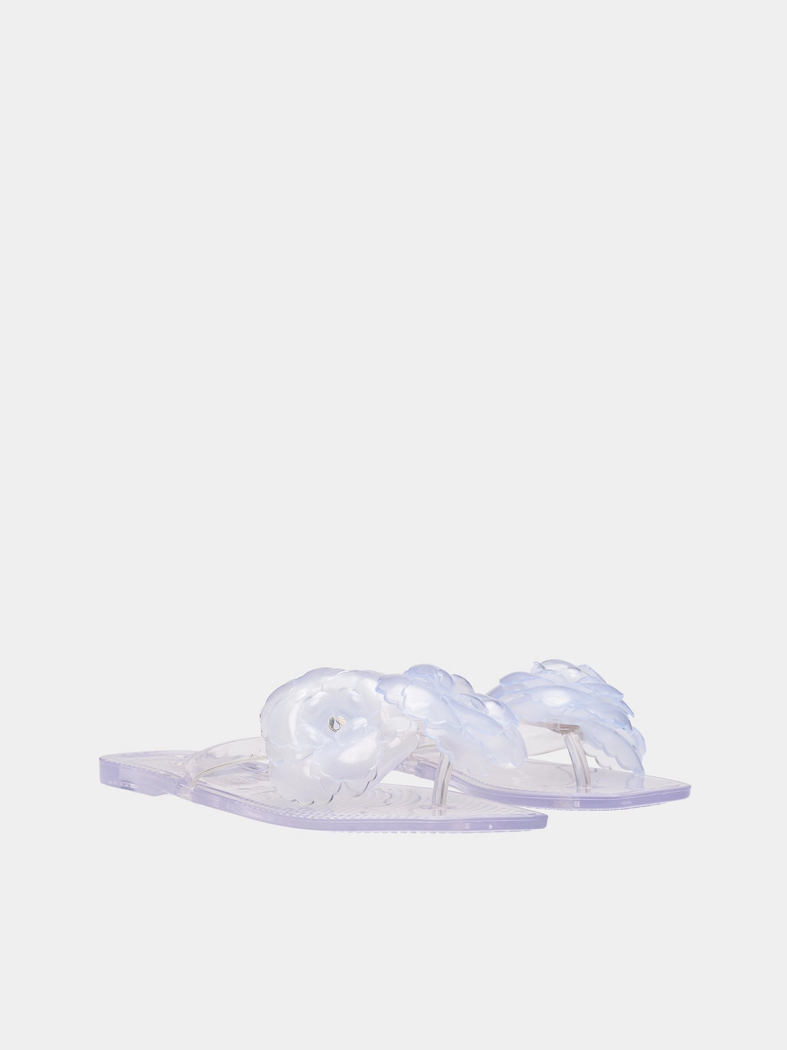 Silicone Flower Flat Sandals (COPSH84F9013-CLEAR)