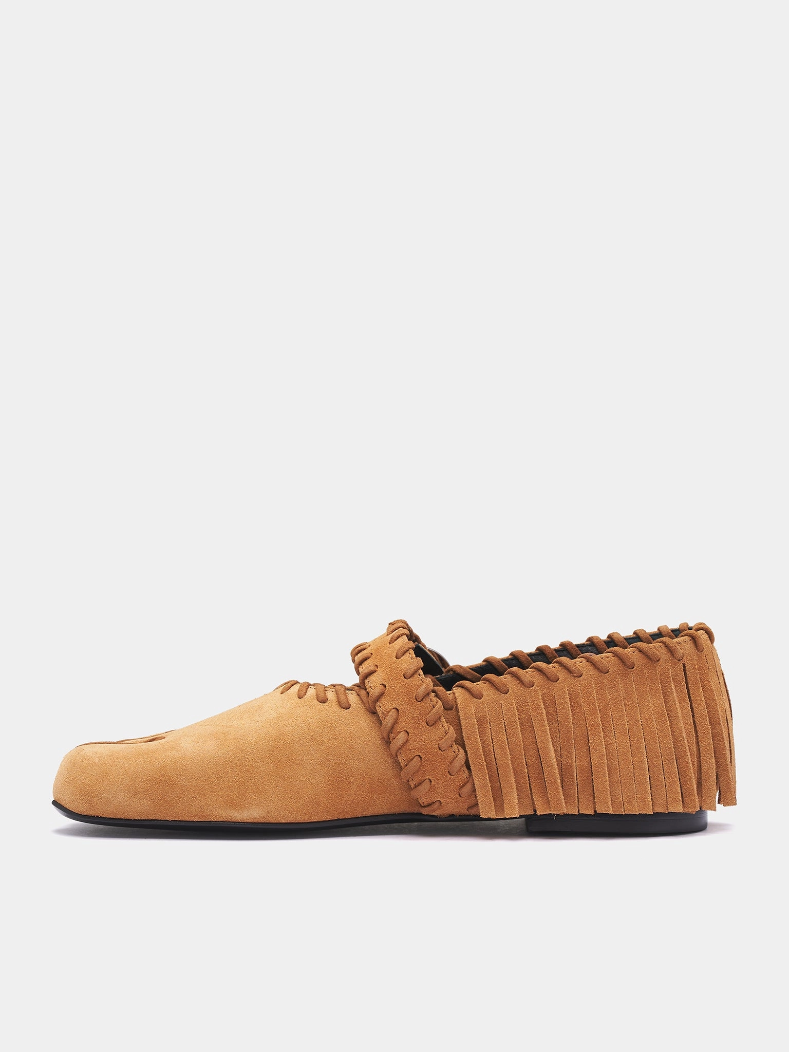 Suede Fringe Five-Toe Ballet Flat (COPSH83F6049-BROWN)