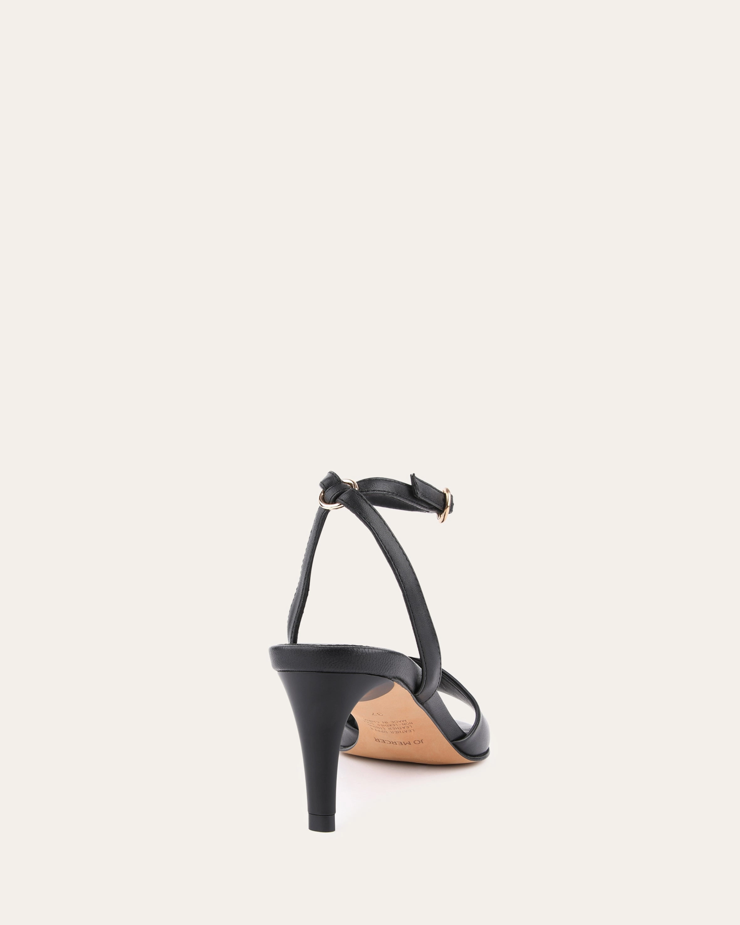 TANYA MID HEEL SANDALS BLACK LEATHER
