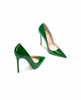 Tatianna Dark Green Beige Bottom Heels