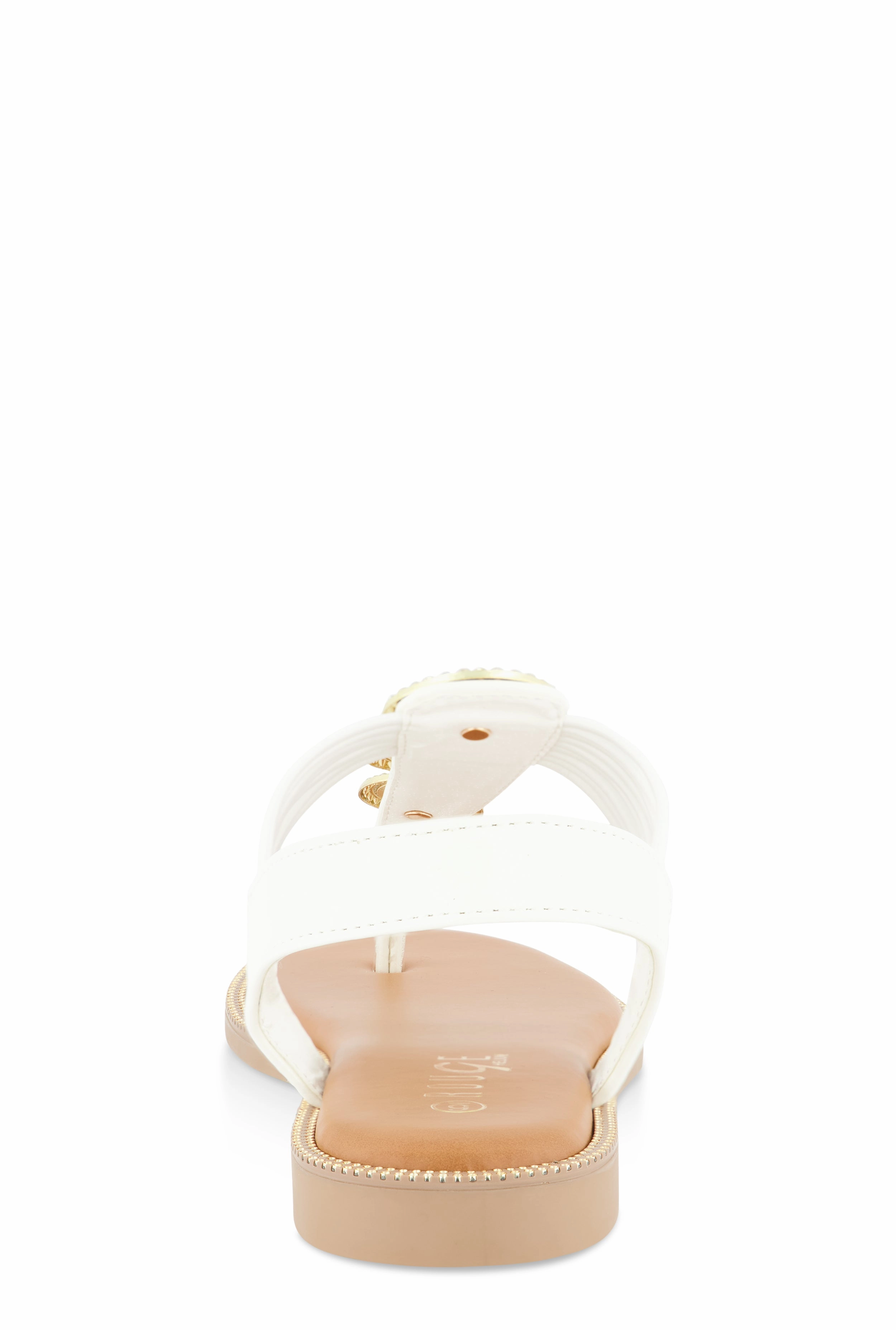 Three Pendant Corded Thong Sandals