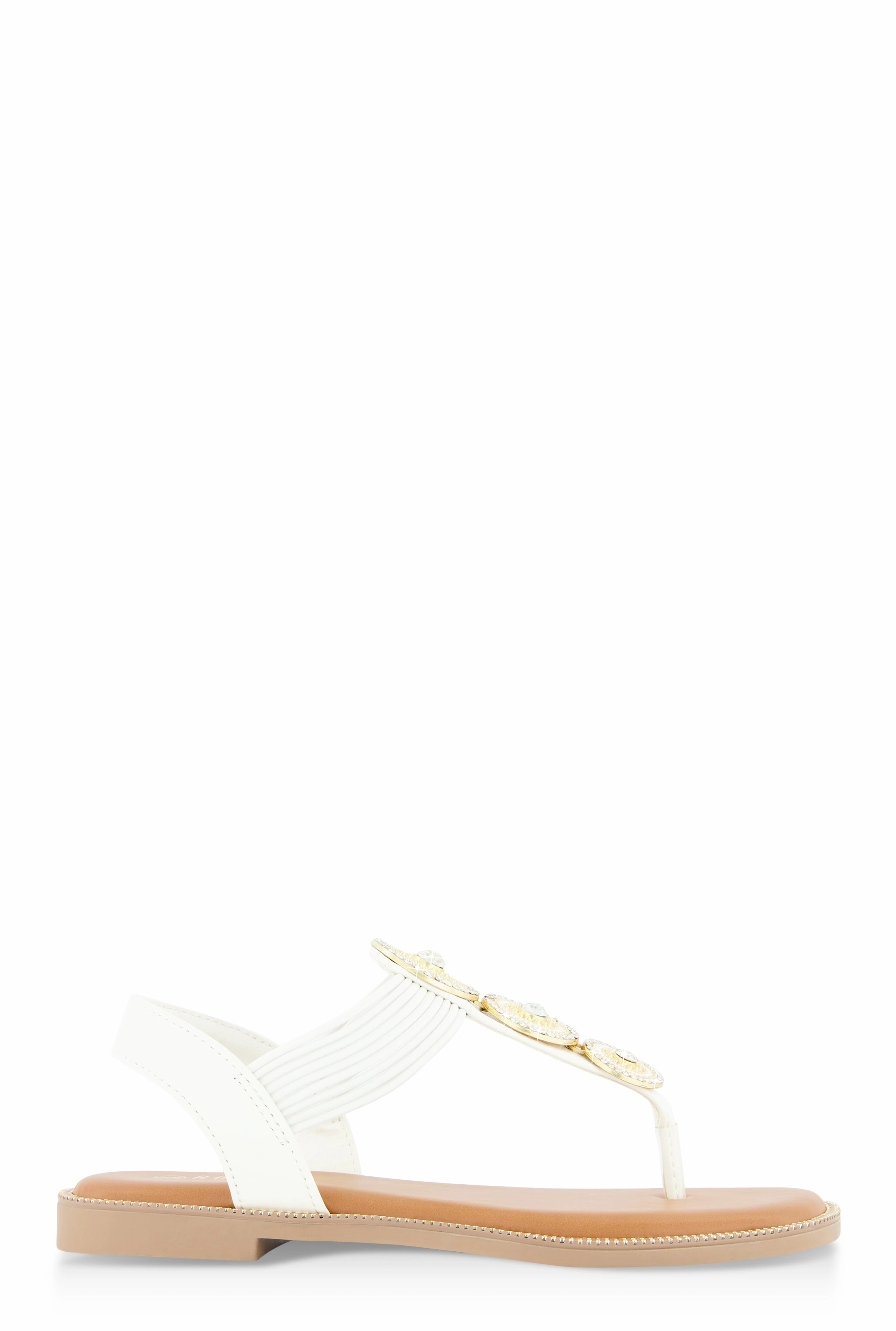 Three Pendant Corded Thong Sandals