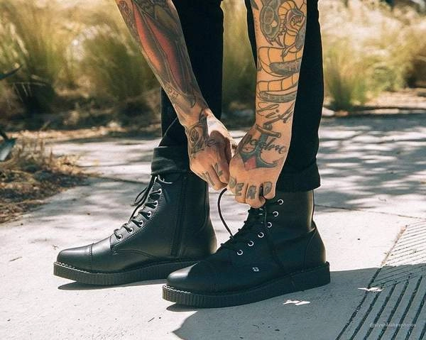 TUK A9636 Black TUKskin™ Pointed Lace Up Boot