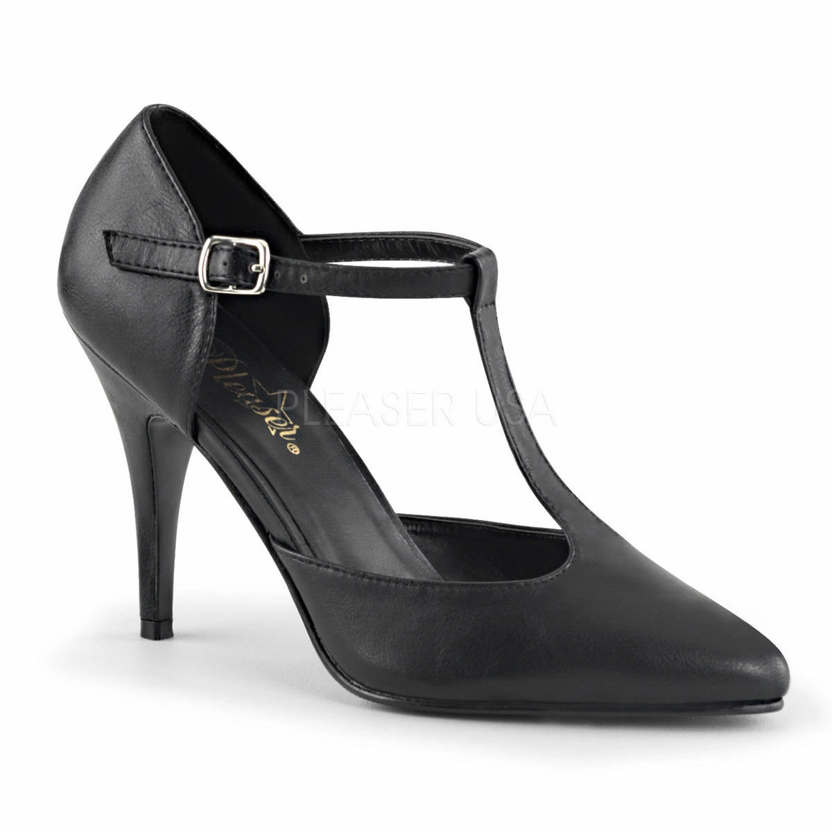 VANITY-415  Black Faux Leather