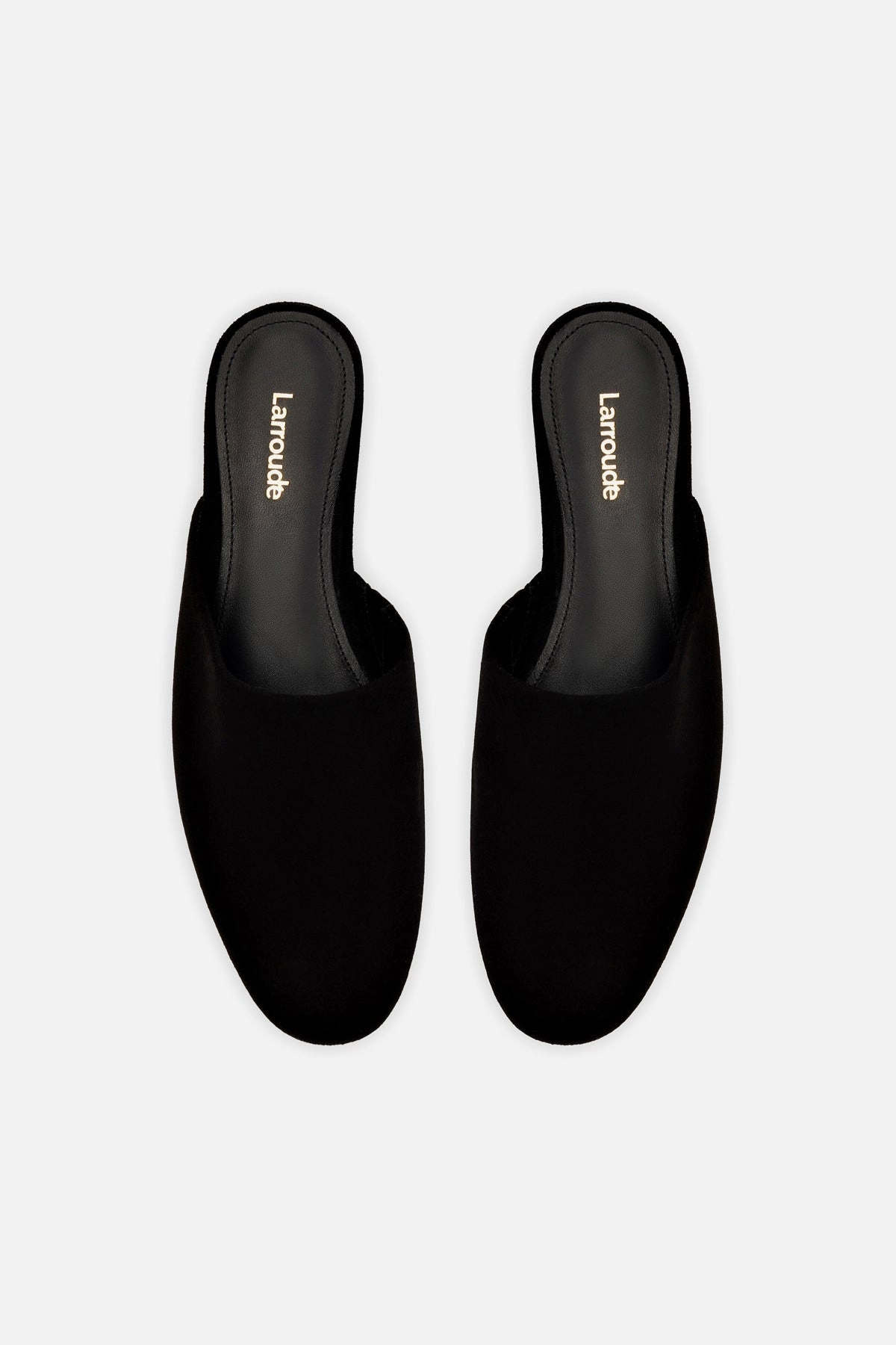 Venice Flat Mule and Pouch Kit In Black Suede