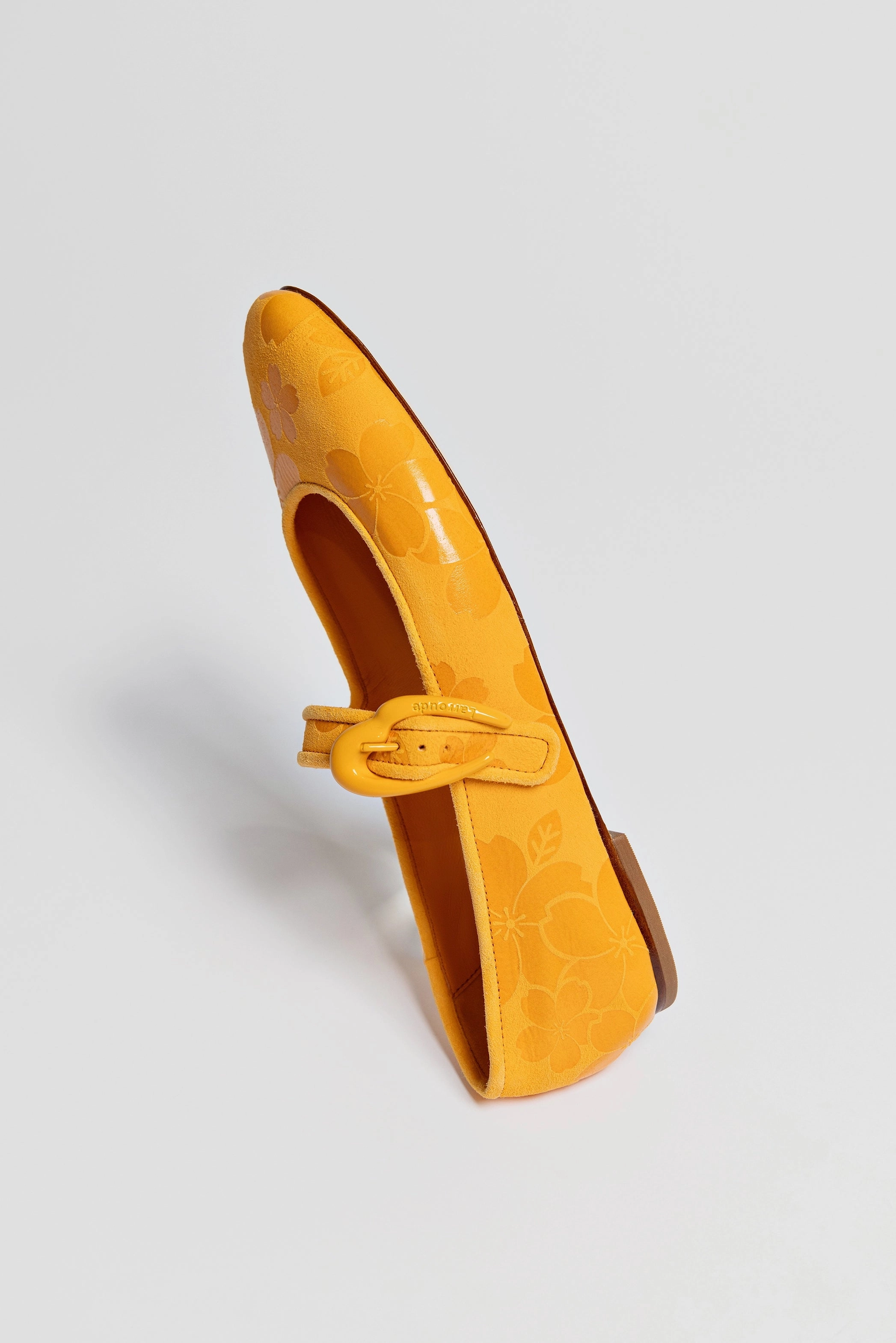 Verona Ballet Flat In Amber Sakura Printed Suede