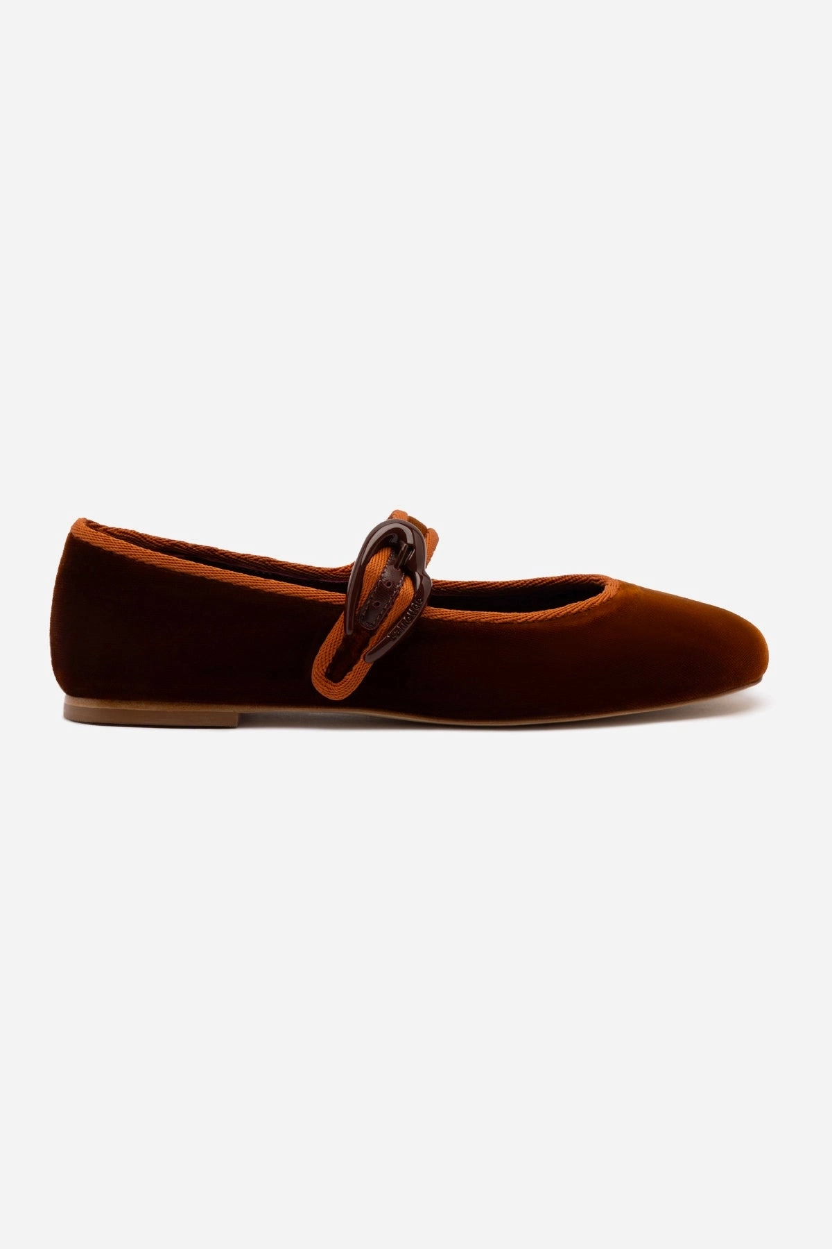 Verona Ballet Flat In Cuoio Velvet