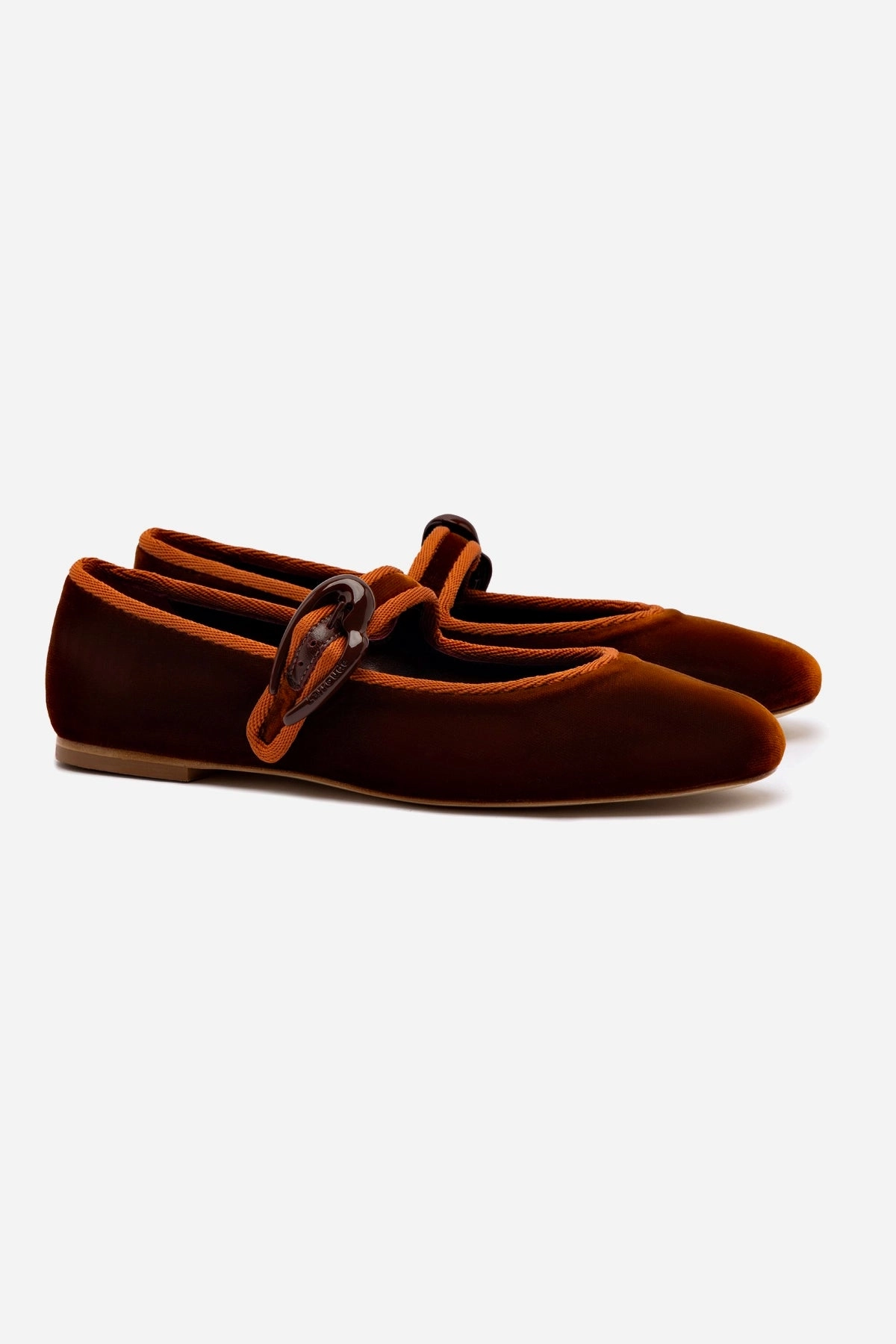 Verona Ballet Flat In Cuoio Velvet