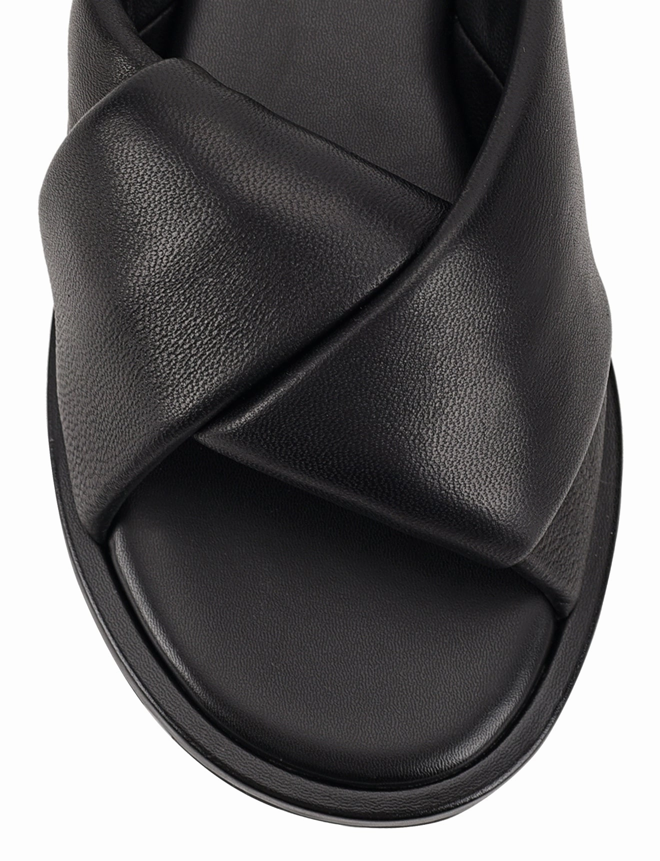 Westy Puffy Slides - Black Leather