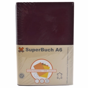 X17 Leather Notebook - A6 Bonded Plain, Squared and Lined, Purple, 3 Inlays | 1-406-3O