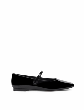 Xandria Square Toe Ballets - Black Patent Leather
