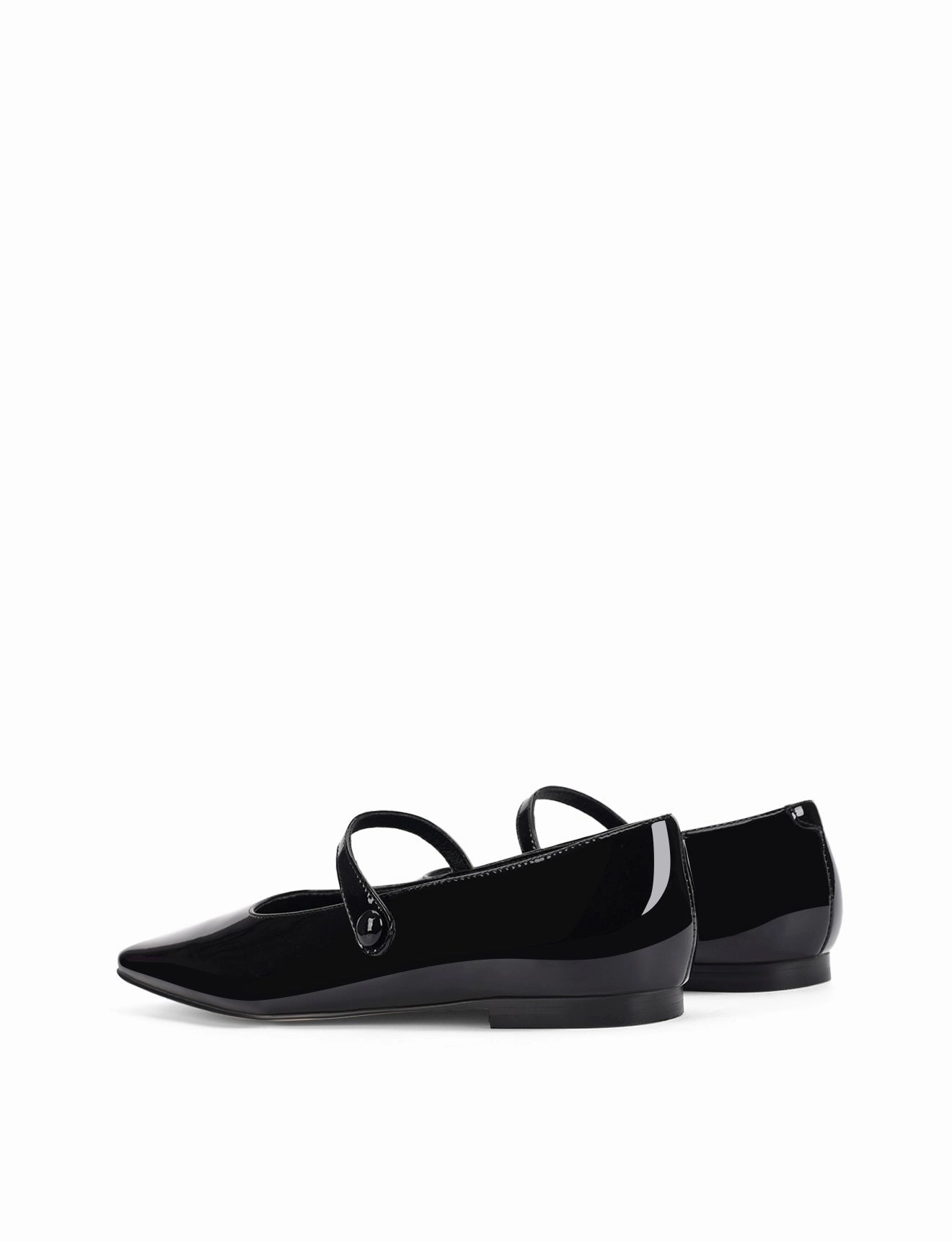Xandria Square Toe Ballets - Black Patent Leather