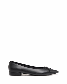 Yazmina Pointed Flat Black Smooth