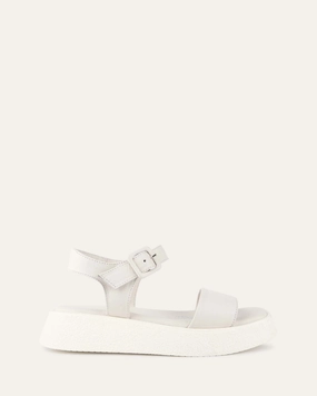 ZURI FLAT SANDALS WHITE LEATHER